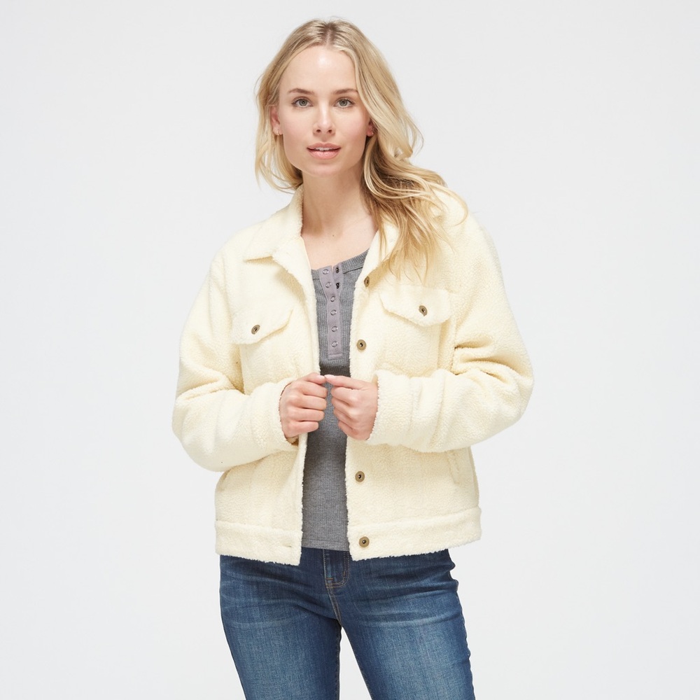 Cream Sherpa Trucker Jacket